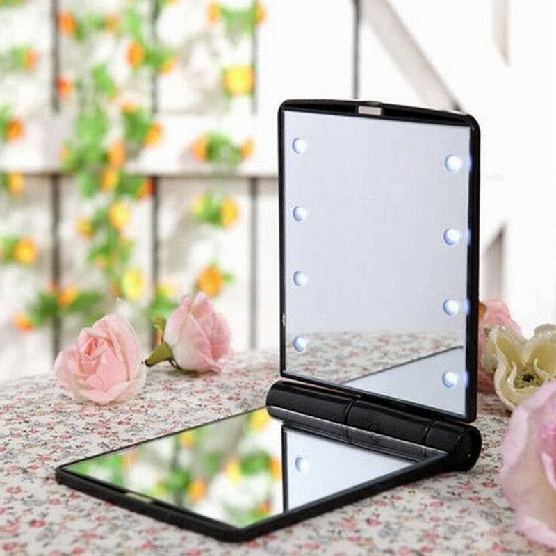 LED Pocket Makeup Mirror Foldable With Lights Cosmetic 2017 Hot Sale