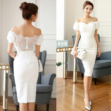 2017 Fashion White Strapless Dress Short Puff Sleeve Dress White ...