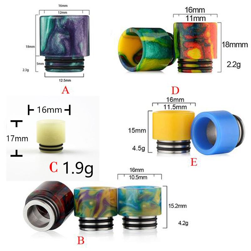New Arrival Epoxy Resin Drip Tip Wide Bore Drip Tips For Smok TFV8