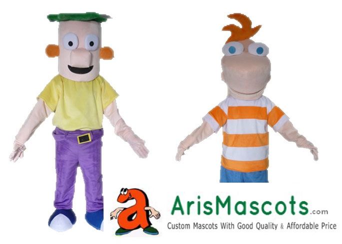 Am0635 Adult Size Phineas And Ferb Mascot Costume Cartoon Mascot Costumes For Kids Birthday Party Custom Mascots At Arismascots Character School Mascots Costumes Mascot Costume Uk From Arismascots 507 62 Dhgate Com
