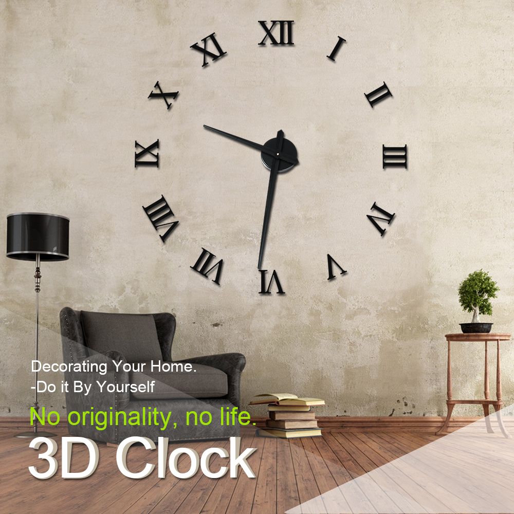 Whole Modern Design Diy 3d Big Wall Clock Home Decor Quartz Whole Modern Design Diy 3d Big Wall Clock Home Decor Quartz Horloge Watch Stickers Reloj De Pared Acrylic Mirror Clocks 20 Inch