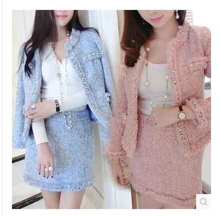 pale blue tweed jacket