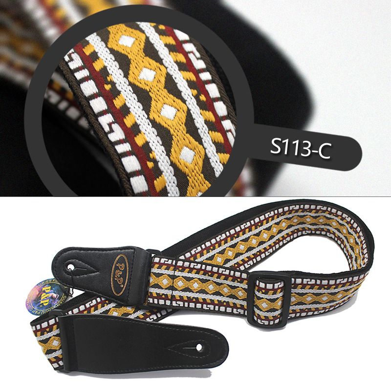 2021 P&P Embroidered Guitar Straps Wholesale National Style Jacquard