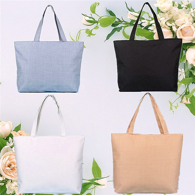 Wholesale Large Reusable Grocery Women Shoulder Bag Eco Big Foldable Shopping Bags Beige Canvas ...