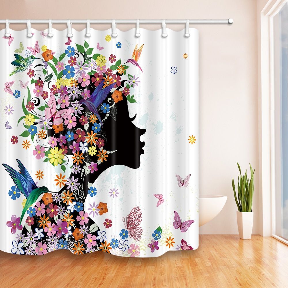 2018 Beautiful Erfly Girl Fashion Shower Curtain 70 X In 2018 Beautiful Erfly Girl Fashion Shower Curtain 70 X In Mildew Resistant Waterproof Polyester Bathroom Accessories Hanging Curtains From Party8