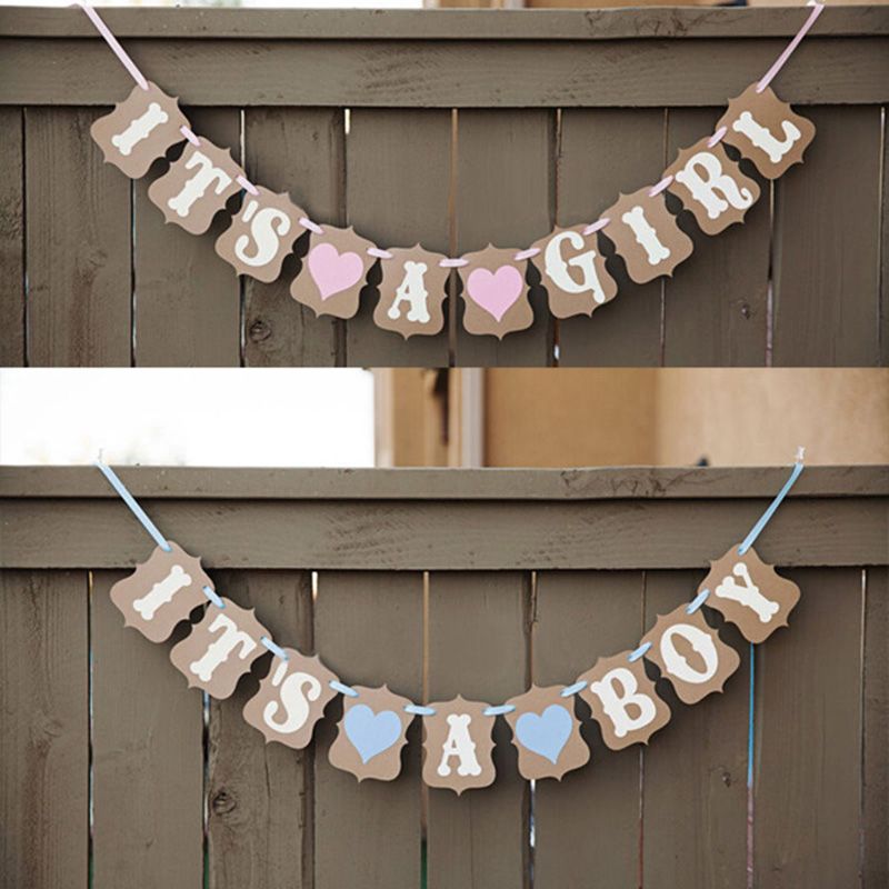 2019 Wholesale Baby Shower Banner It S A Girl Boy Bunting Flags
