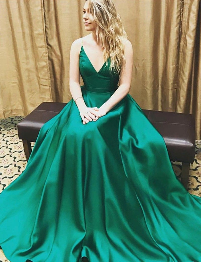 green dinner dress