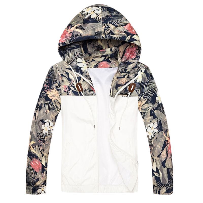 Floral Bomber Jacket Men Hip Hop Slim Fit Flowers Pilot Bomber Jacket ...