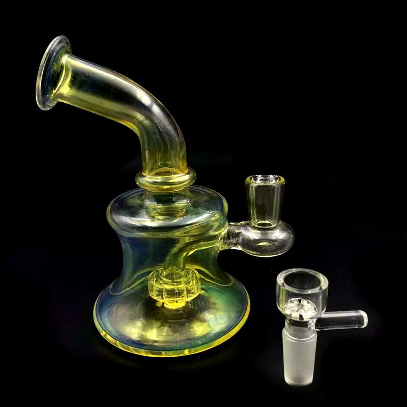 2019 Cheap Yellow Bong Mini Oil Rig Dab Rigs Bong Thick Glass Bongs