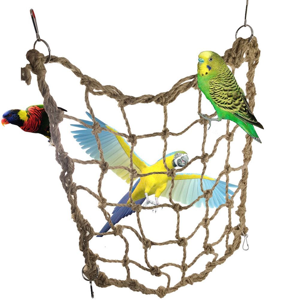 Discount Parrot Bird Cage Toy Game Hanging Rope Climbing Net Swing Ladder Parakeet Budgie Macaw