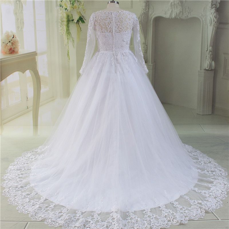 Discount 2017 Plus Size Wedding Dresses With Long Sleeves Tulle ...