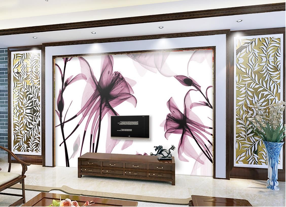 Modern Simple Abstract Flower Flower TV Backdrop Wall Mural 3d