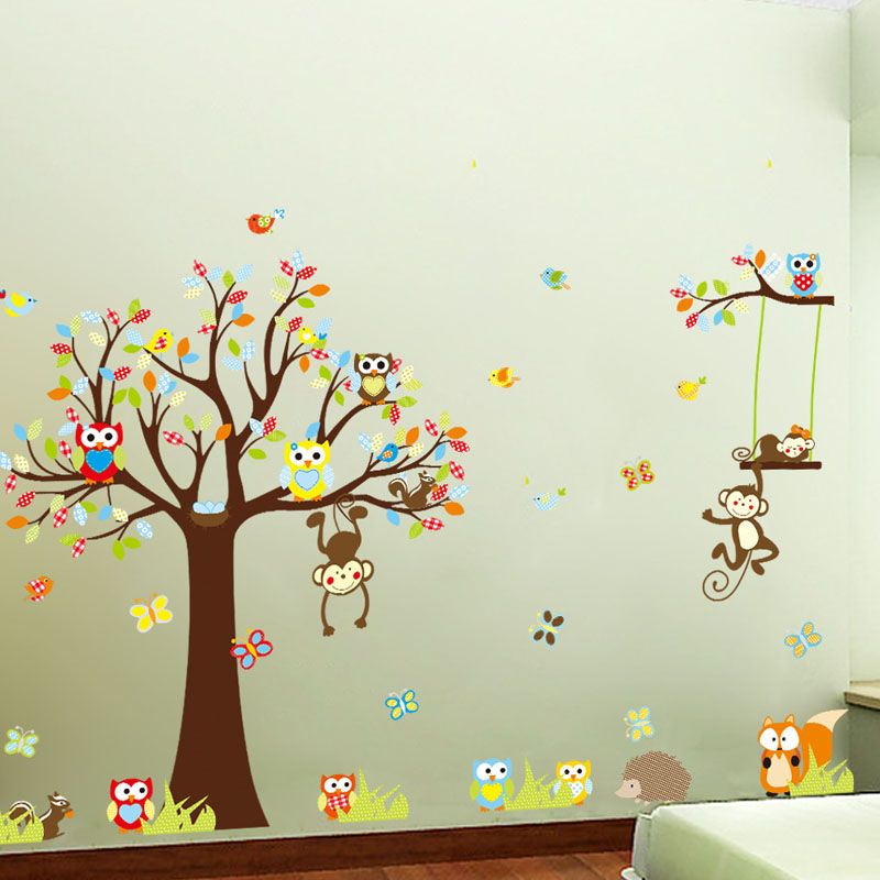 monkey wall sticker nursery kids room decoration diy wall decal baby