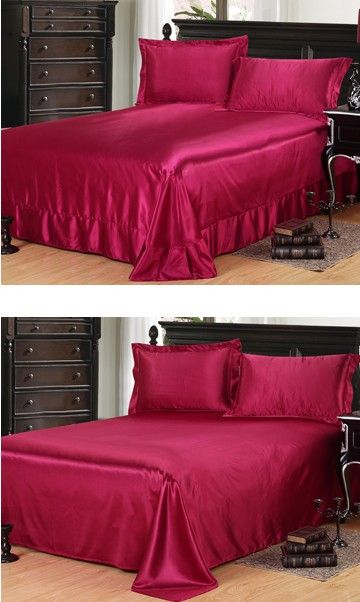 sheet set satin silk bedding wine red bed sheets california king red bed sheets