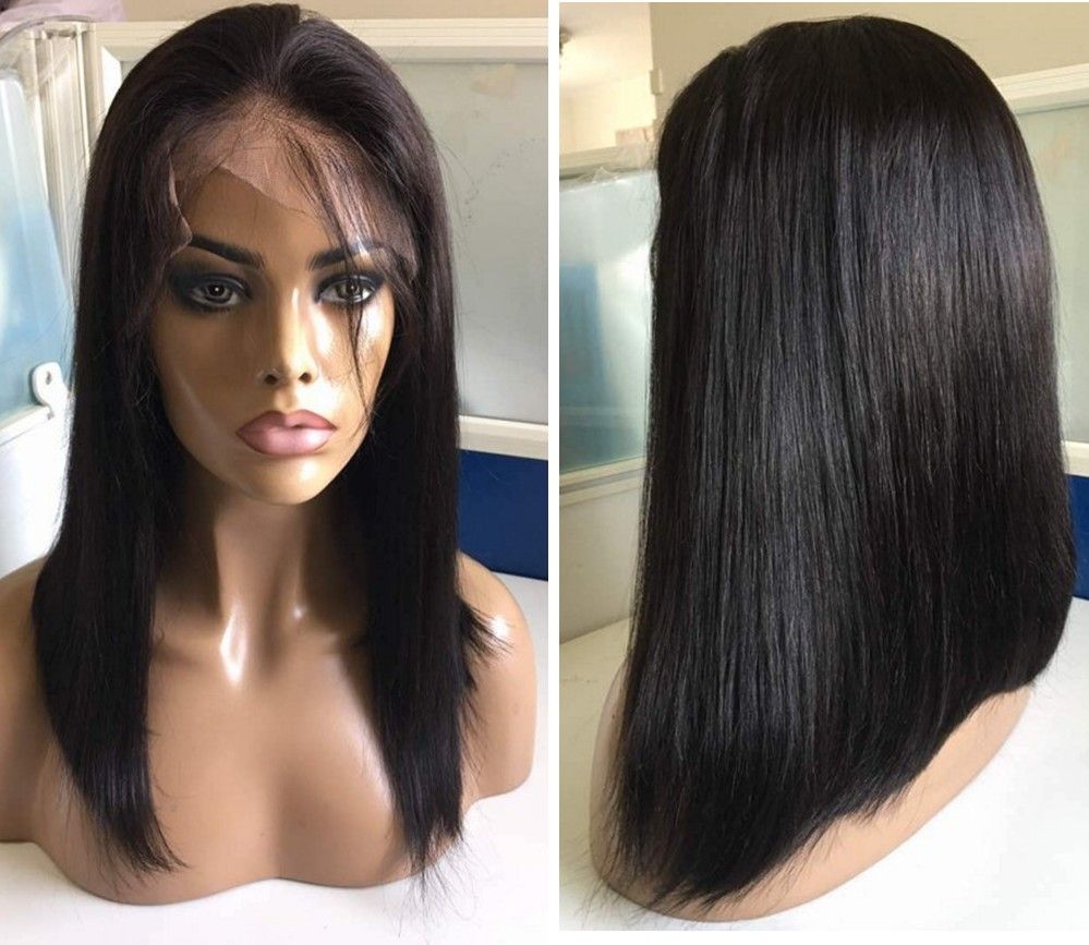 9a Grade Stock Straight Bob Wigs Brazilian Virgin Human Hair Full