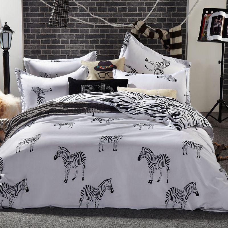 Whole Black And White Zebra Bedding Set King Queen Double Full Whole Black And White Zebra Bedding Set King Queen Double Full Twin Size Duvet Cover Flat Sheet Pillow Case 3 Bed Linen Brown