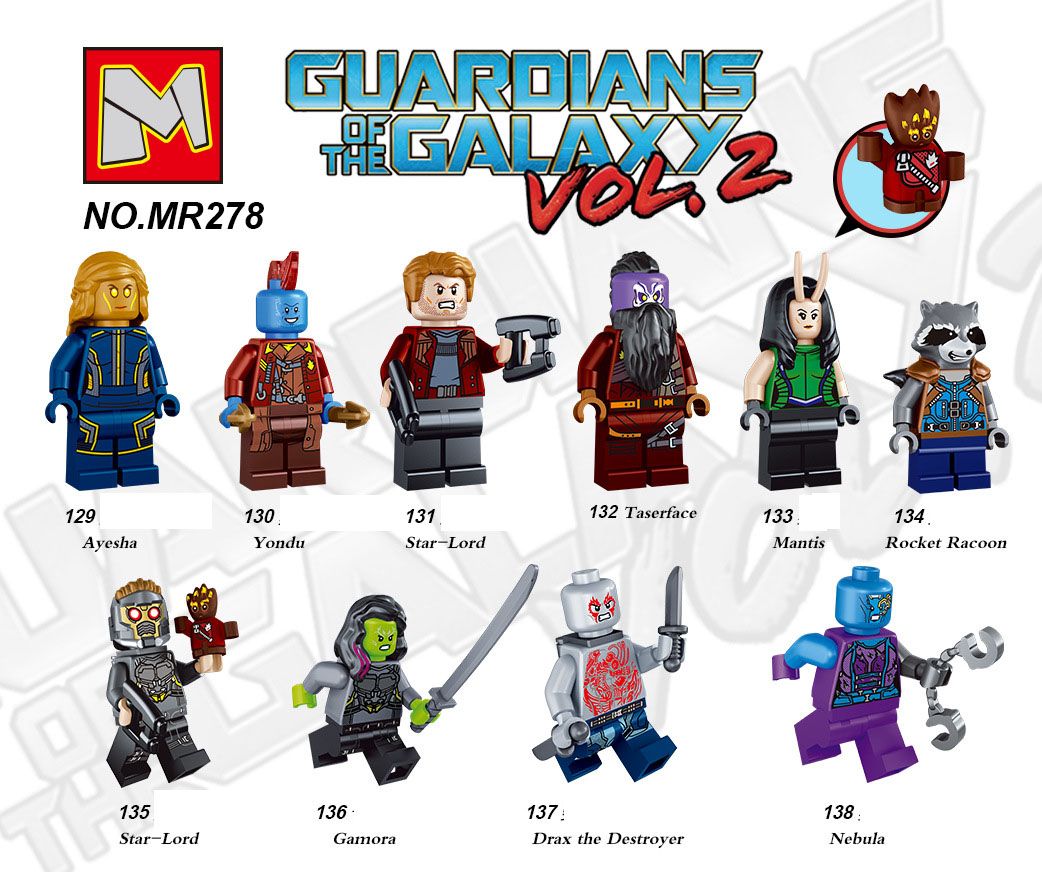 Grosshandel Wachter Der Galaxie Vol2 Figuren Riesen Groot Baby Groot Rakete Waschbar Stern Lord Drax Yondu Ayesha Figur Mini Bausteine Figuren Von Olivia0829 10 21 Auf De Dhgate Com Dhgate
