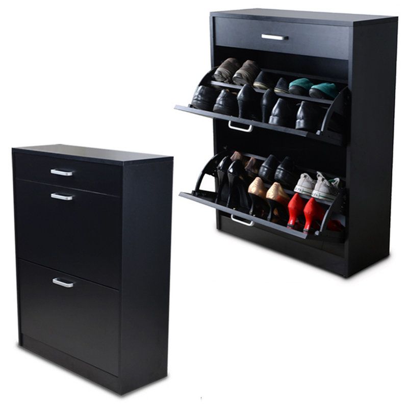 black wood shoe cabinet shoe closet rack organizer with storage