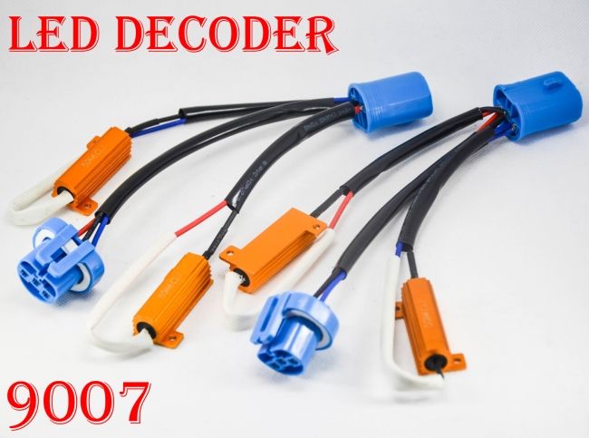 2pcs 9007 hb5 hi low beam 50w 6ohm gold fuse led headlight canbus error canceler wiring decoder load resistor anti hyper flash h4 h13 9004 9004 Bulb Wiring
