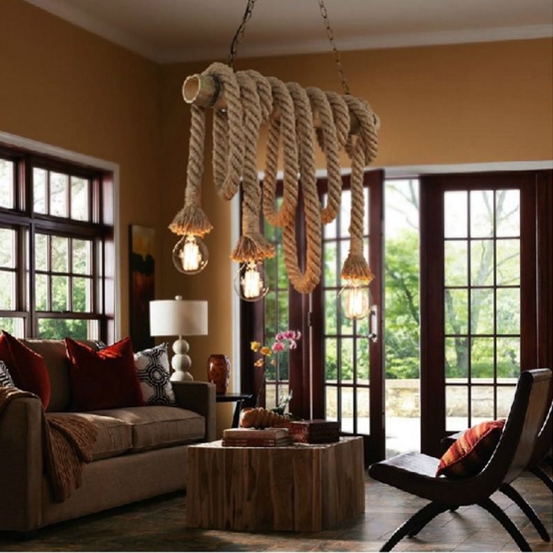 american retro industrial 6 head bamboo rope pendant lamp bar cafe restaurant club clothing shop decoration led pendant lights designer pendant lights