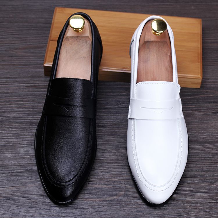 Luxury Design Black White Men Wedding Shoes Genuine Leather Oxfords