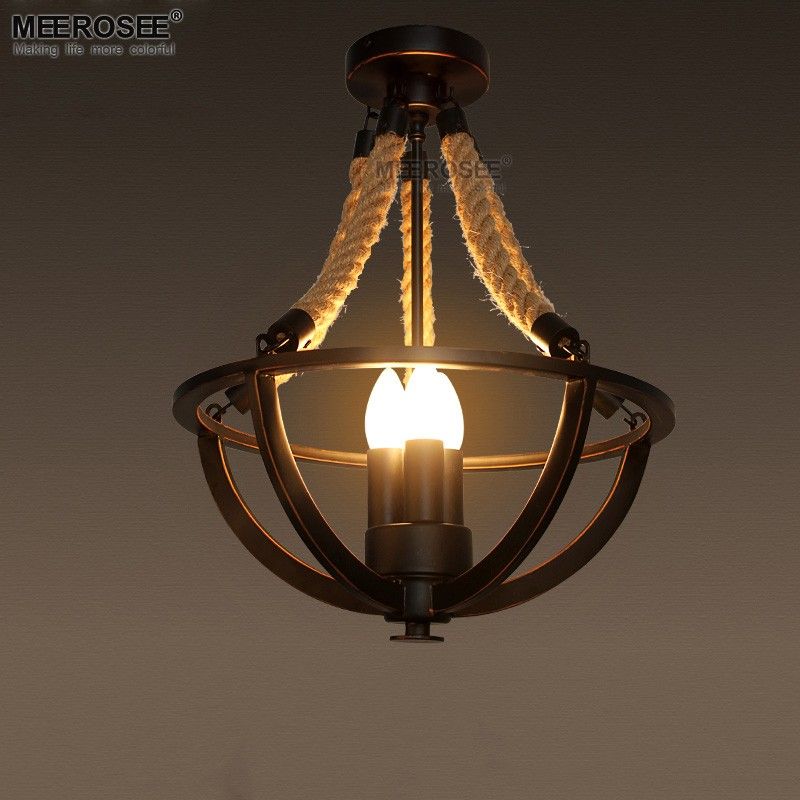 Vintage America Style Pendant Lights Fixture Rope Iron Lighting For Ripped Light Wash Jeans For Men Best Skull Up Shoes