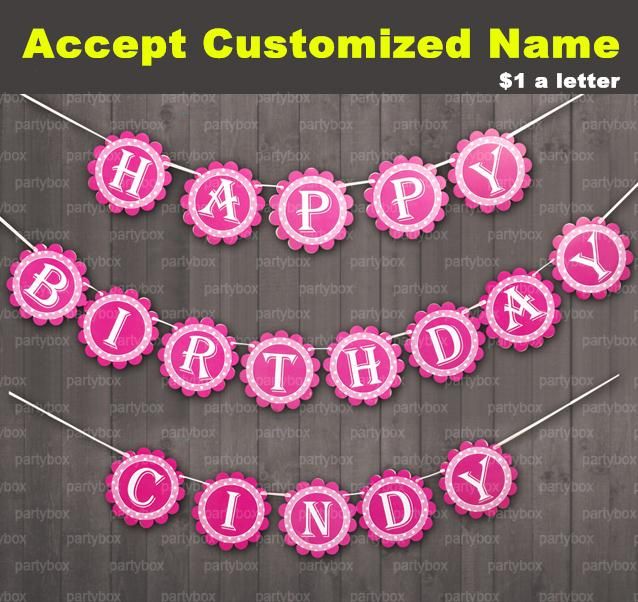 2019 Wholesale Customized Name Happy Birthday Party Decorations Kids