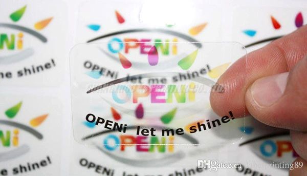 2019 clear labels printing waterproof bopp transparent stickers on transparent labels