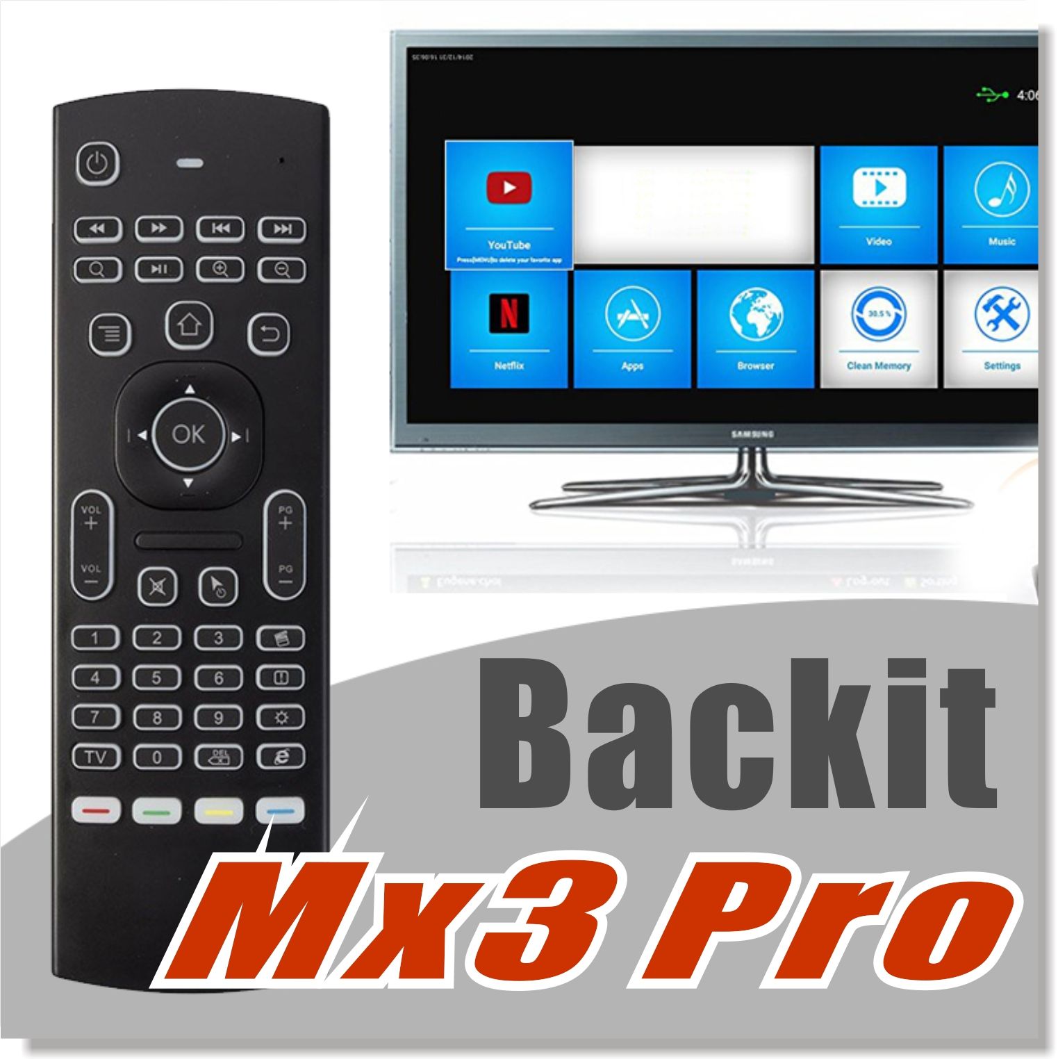 MX3 2 4G Updated Mini Wireless Keyboard Air Fly Mouse Backlit MX3 2 4G Updated Mini Wireless Keyboard Air Fly Mouse Backlit Multifunctional Infrared Remote Control with Backlight for Android TV Box MX3 Air Mouse MX3