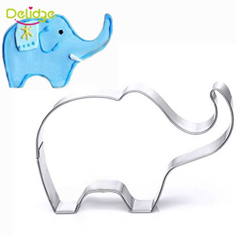 2019 elephant shape cookie cutter stainless steel biscuit fondant elephant shape