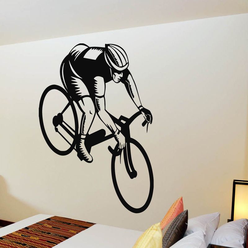 wall decals vinyl decal sticker murals gym decor sport boy cycling