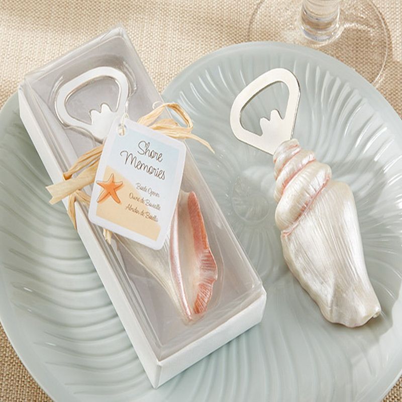 shore memories sea shell bottle opener wedding favors beach themed