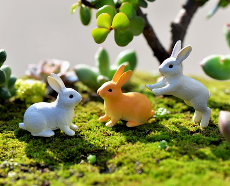 Multi PVC Steellwingsf 2PCS Coniglio Ornamento Miniature Figurine Fairy Garden terrario Paesaggio Esterno Deco Sitting Multi PVC Steellwingsf 2PCS Coniglio Ornamento Miniature Figurine Fairy Garden terrario Paesaggio Esterno Deco Sitting