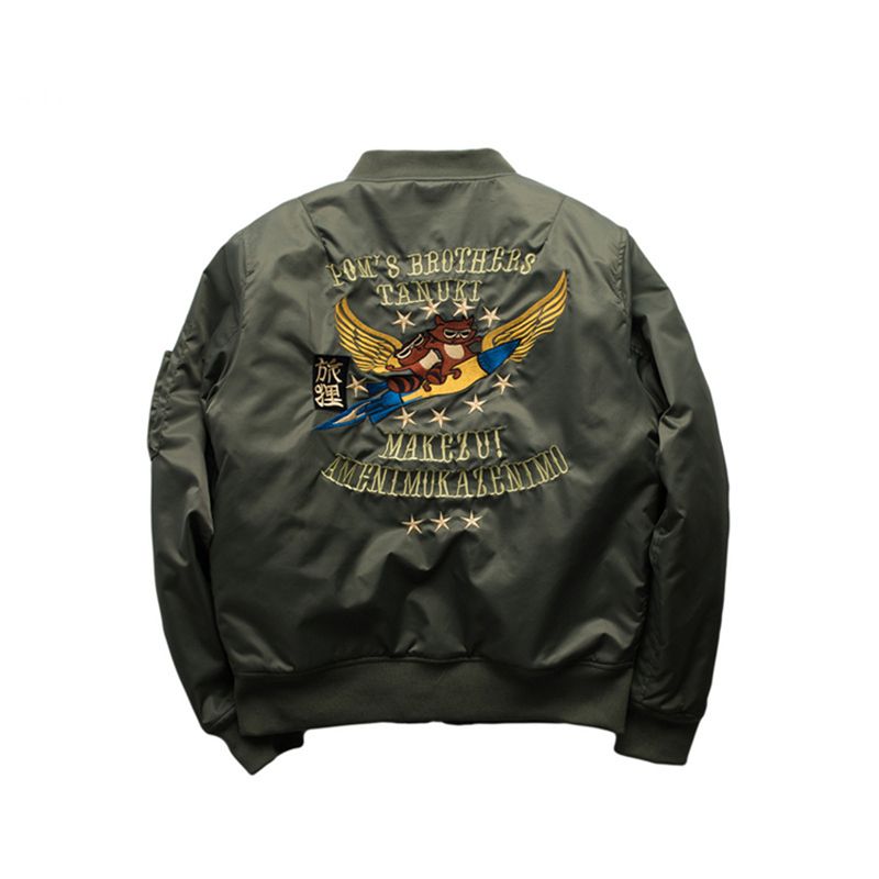 High Quality Mens Spring Nylon Ma1 Er Jacket Male Lucky Ghosts Air Force Pilot Army Green Jackets M 3xl