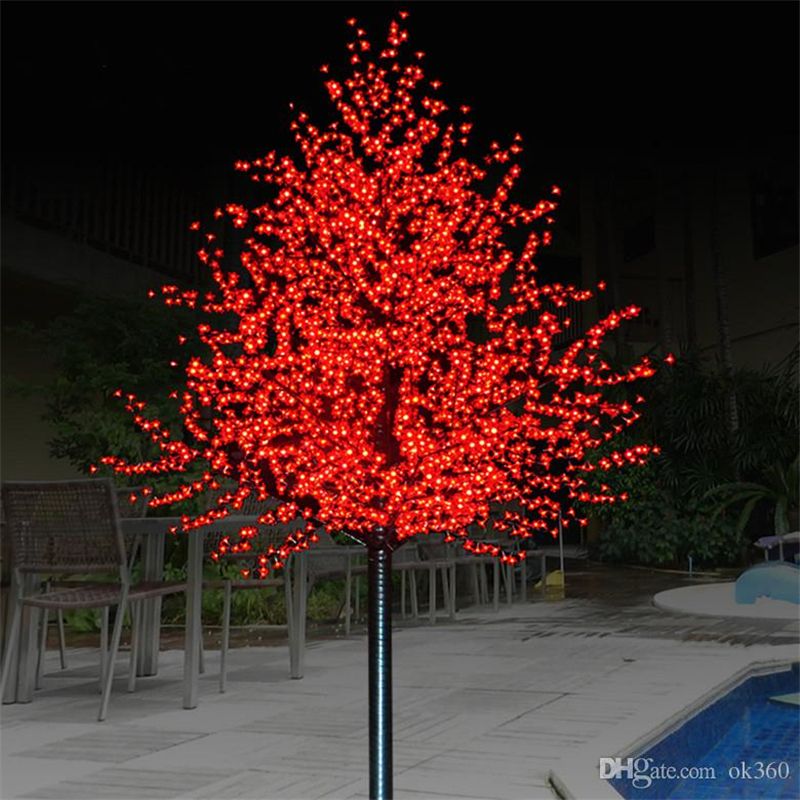 Led Artificial Cherry Blossom Tree Light String Led Artificial Cherry Blossom Tree Light String Bulbs 2m 6 5ft Height 110 220vac Rainproof Outdoor Garden Decor Cool Lights Porch