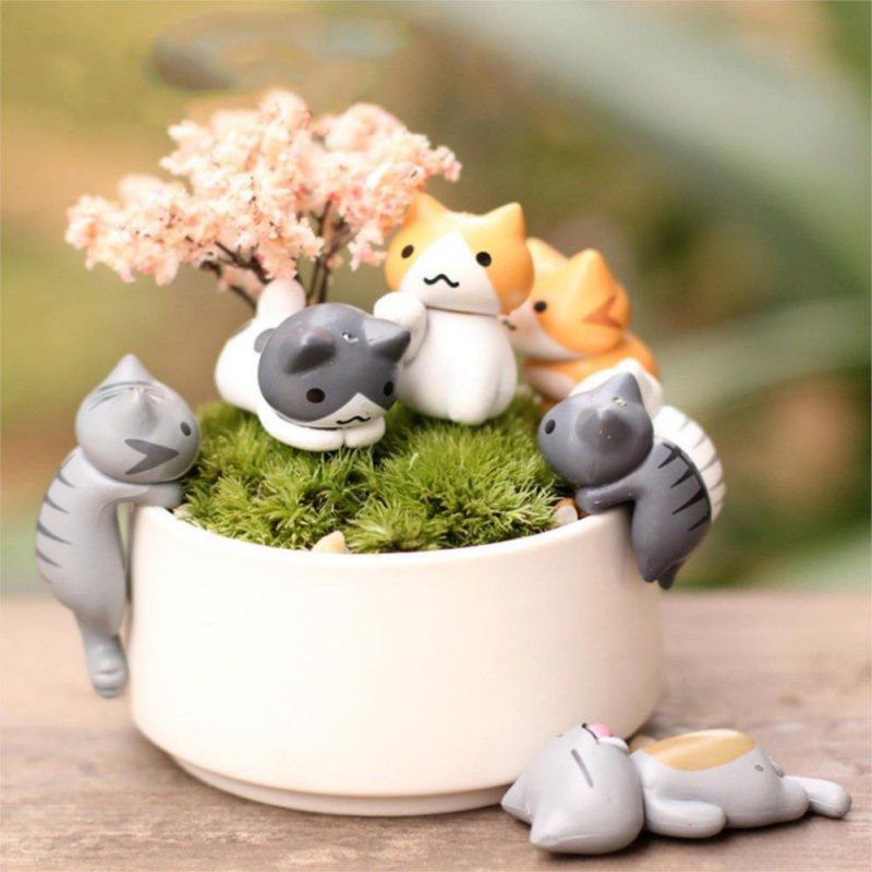 2019 Mini Cute Cats Bonsai Decor Resin Crafts Cartoon Cat Crafts