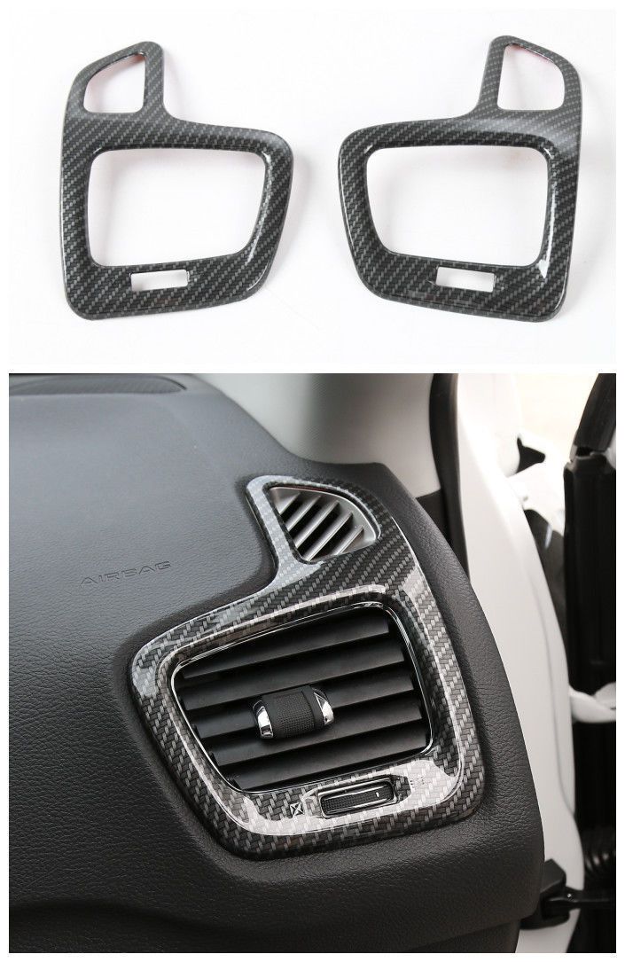 Carbon Fibre Car Dashboard Vents Outlet Trim Cover Frame for Jeep