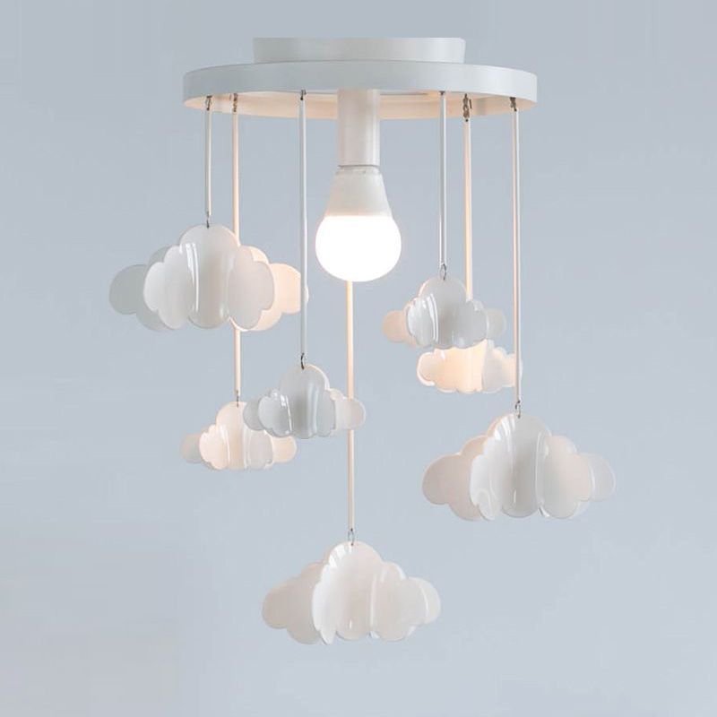 2019 Creative Clouds Kids Room Ceiling Lamp Nordic Iron Girls