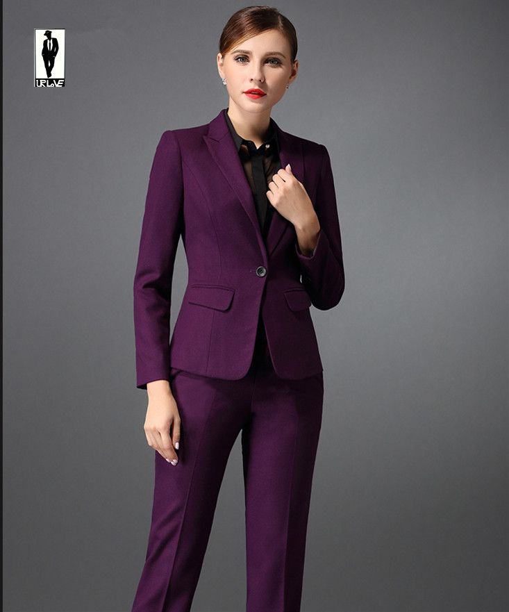 2017 Ur 147 Spring Purple Custom Made Bussiness Formal Elegant Women ...