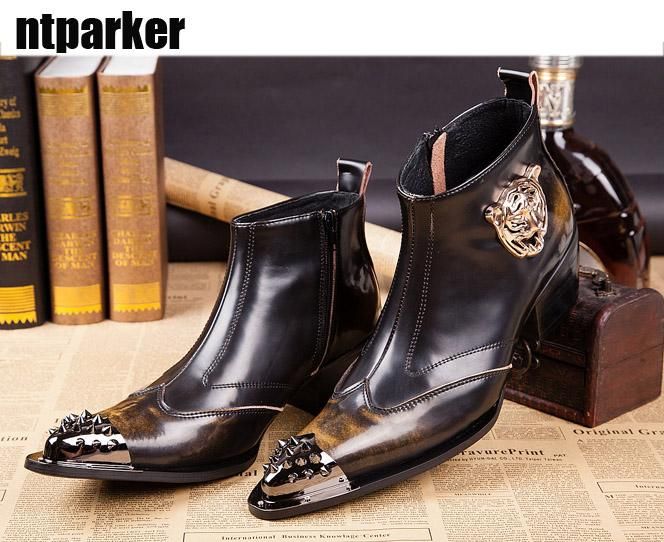 Steel Pointed Man'S Boots Limited Edition Man'S Leather Boots Increased