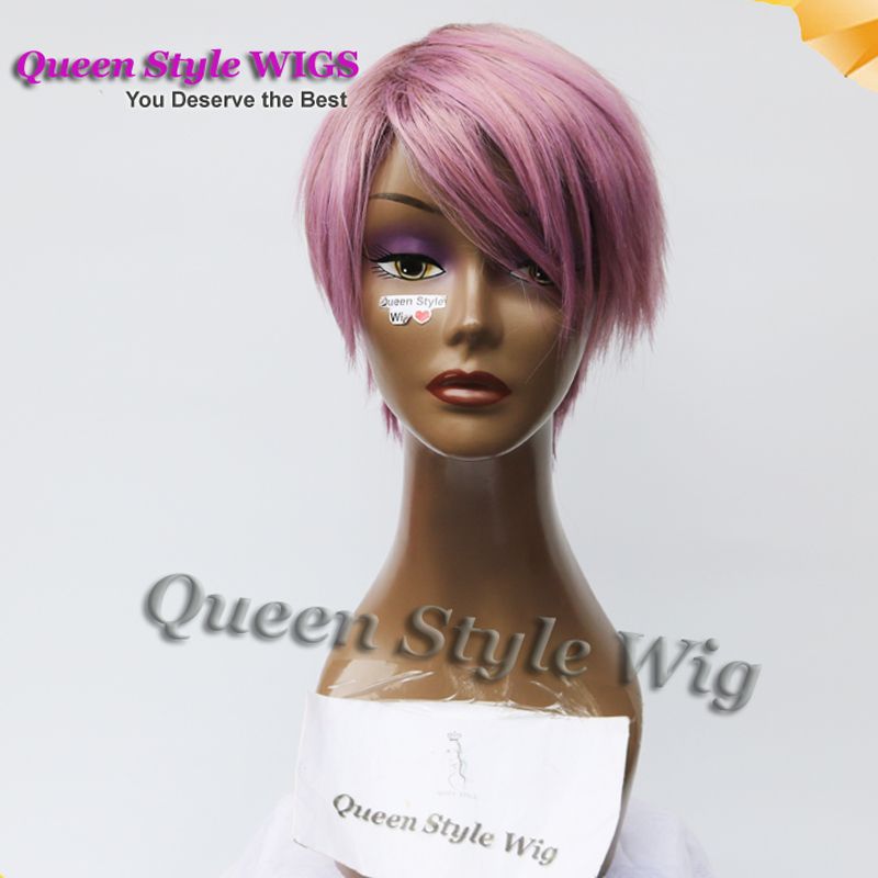 Short Pixie Cut Free Part Hair Wig Man Anime Wig Dark Root Ombre