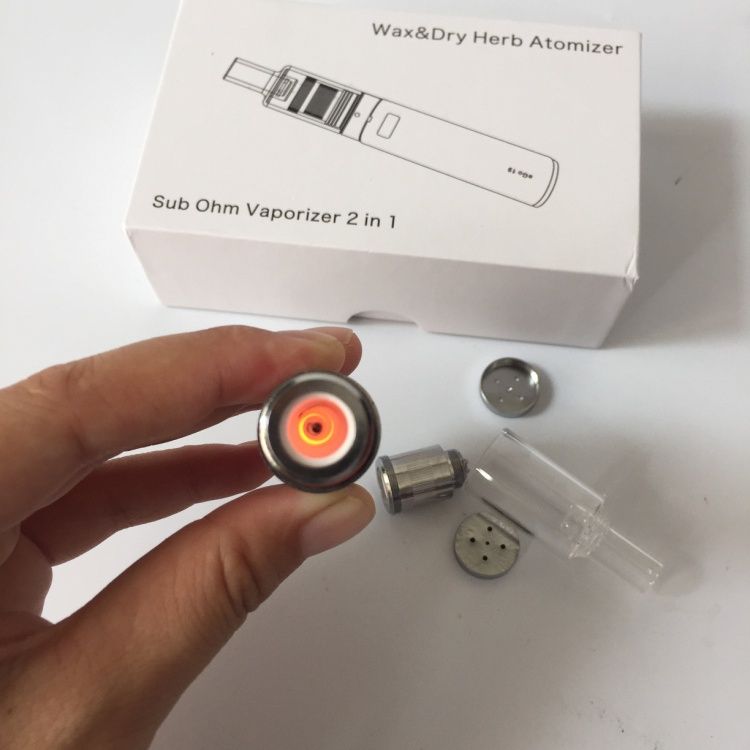 Newest Dab Vape Pen Attachment Dual Ceramic Rod Coil Heating Wax