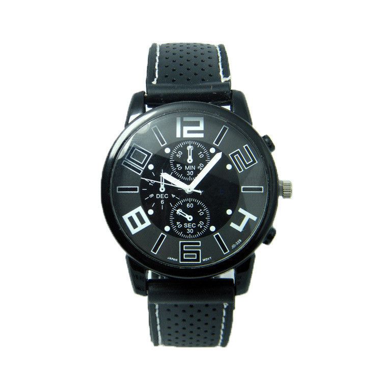 casual quartz analog silicone stainless steel dial sports wristwatch