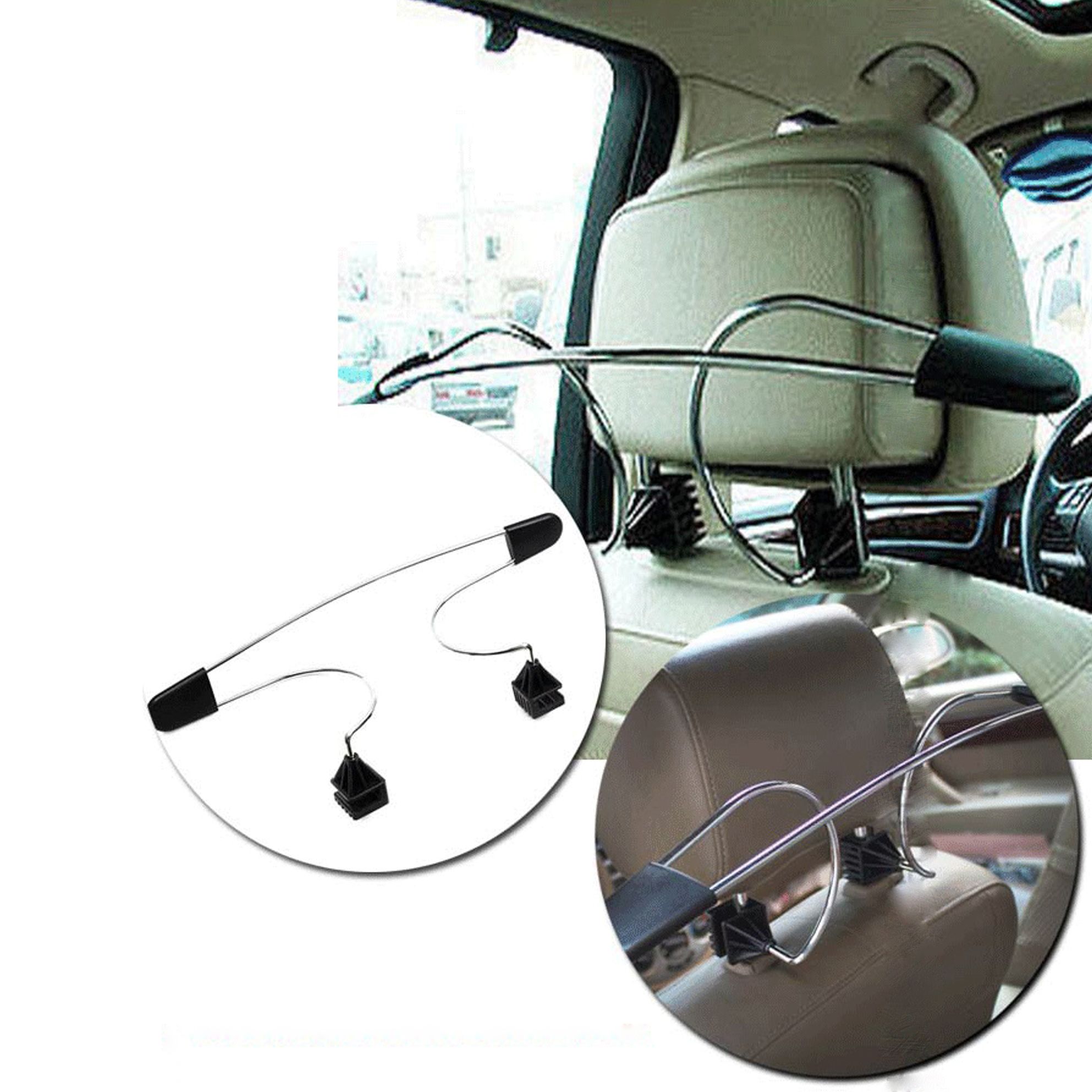 Car Auto Stainless Steel Seat Headrest Coat Hanger Clothes Jackets Suits Holder