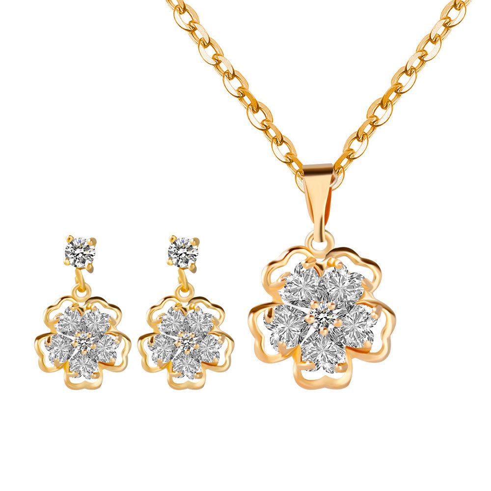 Fine Jewelry Sets Korean Foreign Trade Jewelry Micro Inlays Simple