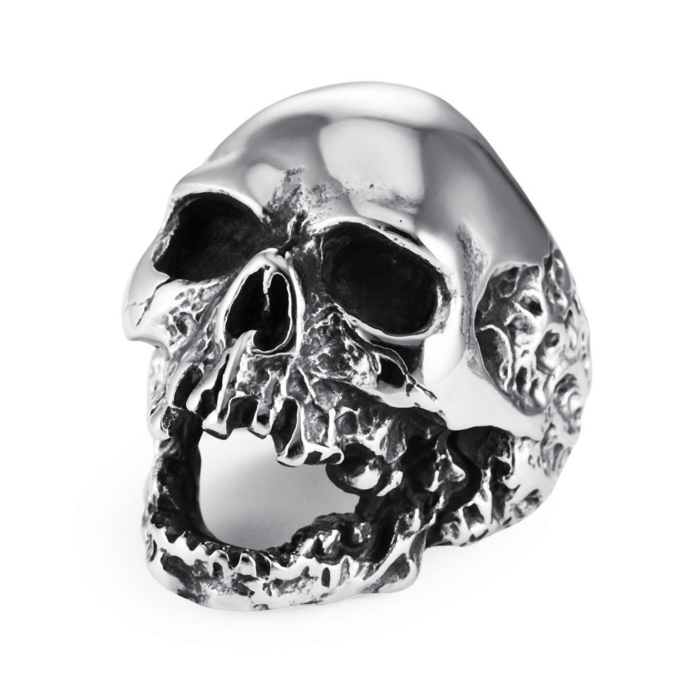 Stainless Steel Skull Band Rings  For Mens Gothic  Black 