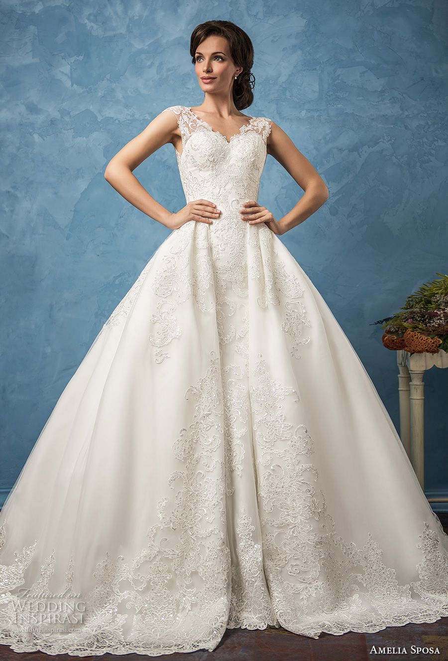 Mermaid Overskirt Wedding Dresses 2017 Amelia Sposa Bridal Gowns Cap ...