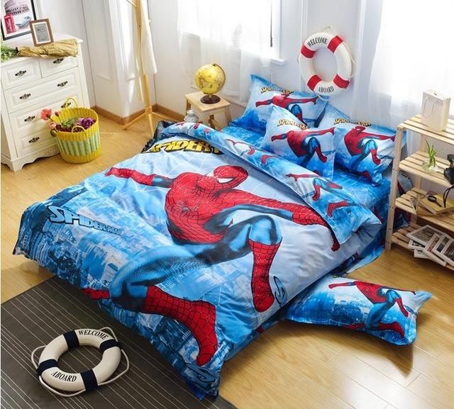 Whole Hot Spiderman Bedding Set Girls Twin Full Size Whole Hot Spiderman Bedding Set Girls Twin Full Size Kids Quilt Boys 100 Cotton 3d Cartoon Duvet Cover Bed Sheets Brown Sets