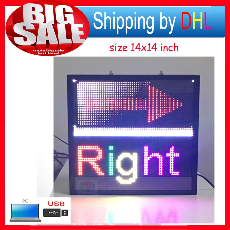 14x 14 Programmable LED Scrolling Message Display Sign Led Panel Indoor
