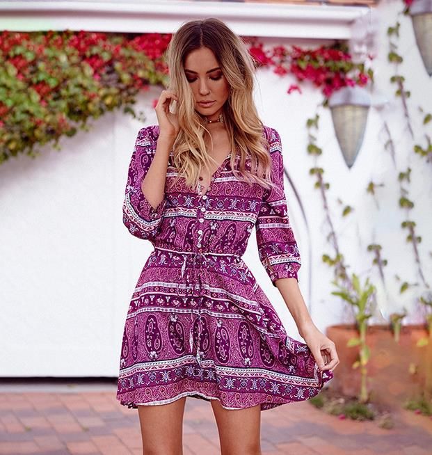 bohemian dress style female